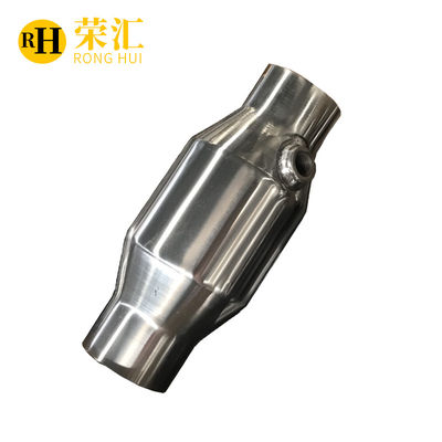 Stainless Steel High Flow Mirror Polished Universal Spun Catalytic Converter With Metallic Substrate Inside